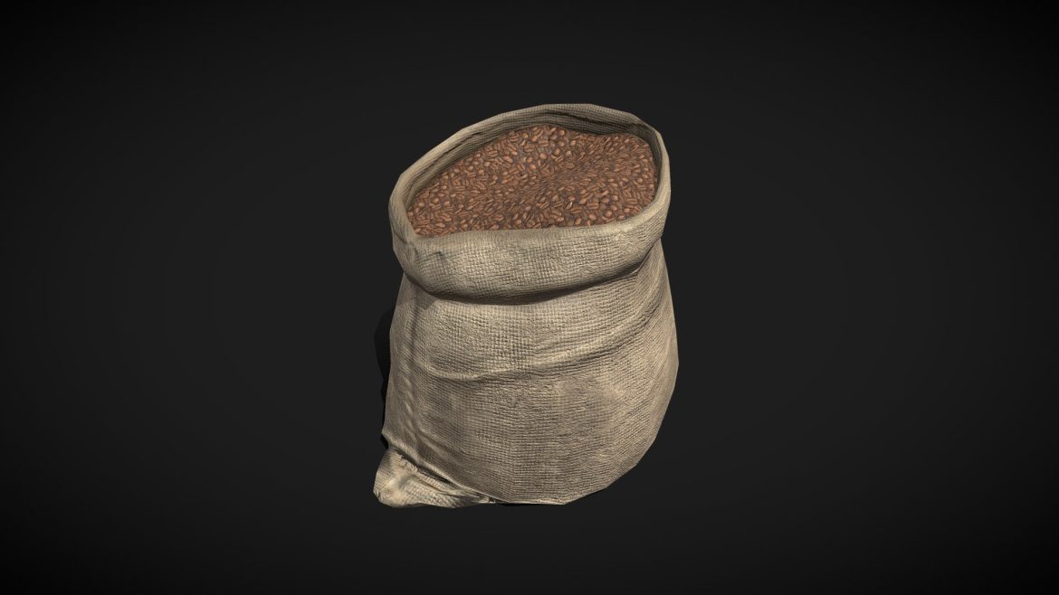 coffee burlap sack low poly 3d model