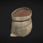 Coffee Burlap Sack – low poly