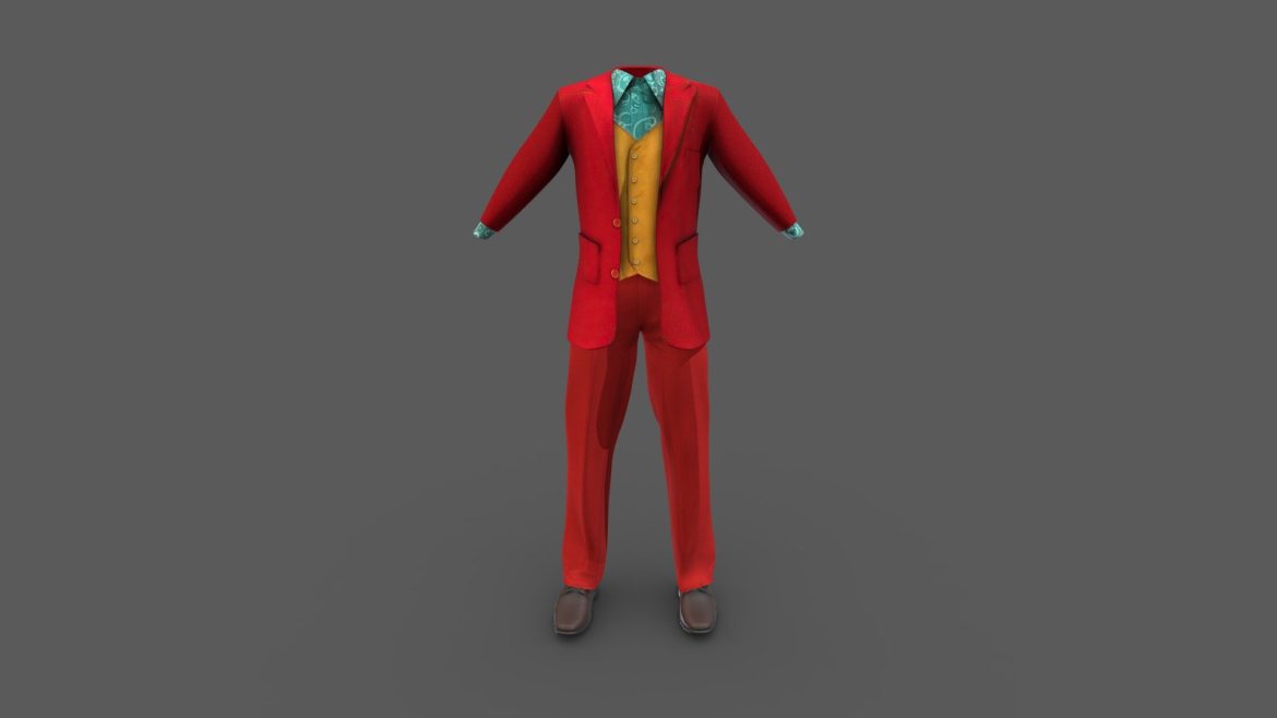colorful joker suit jacket pants shoes 3d model