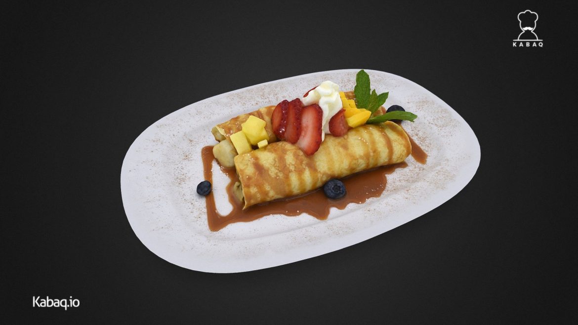 crepas de cajeta y banana 3d model