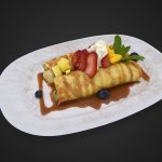 crepas de cajeta y banana 3d model