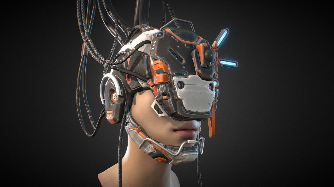 cyberpunk mask concept 3d model