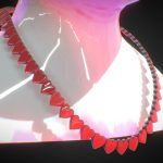 diamond heart necklace 3d model