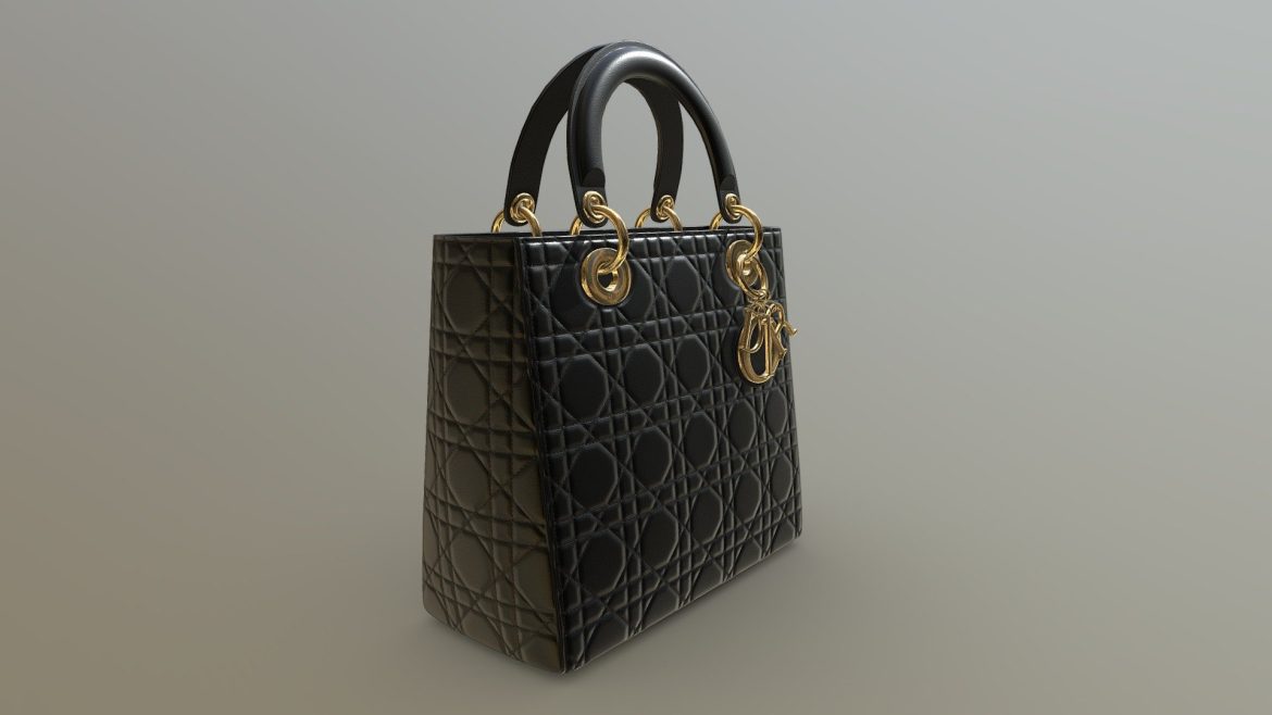 Lady Dior 3d Model - Hyper-realistic 3D model of a Dior Lady bag with clean geometry and PBR textures.