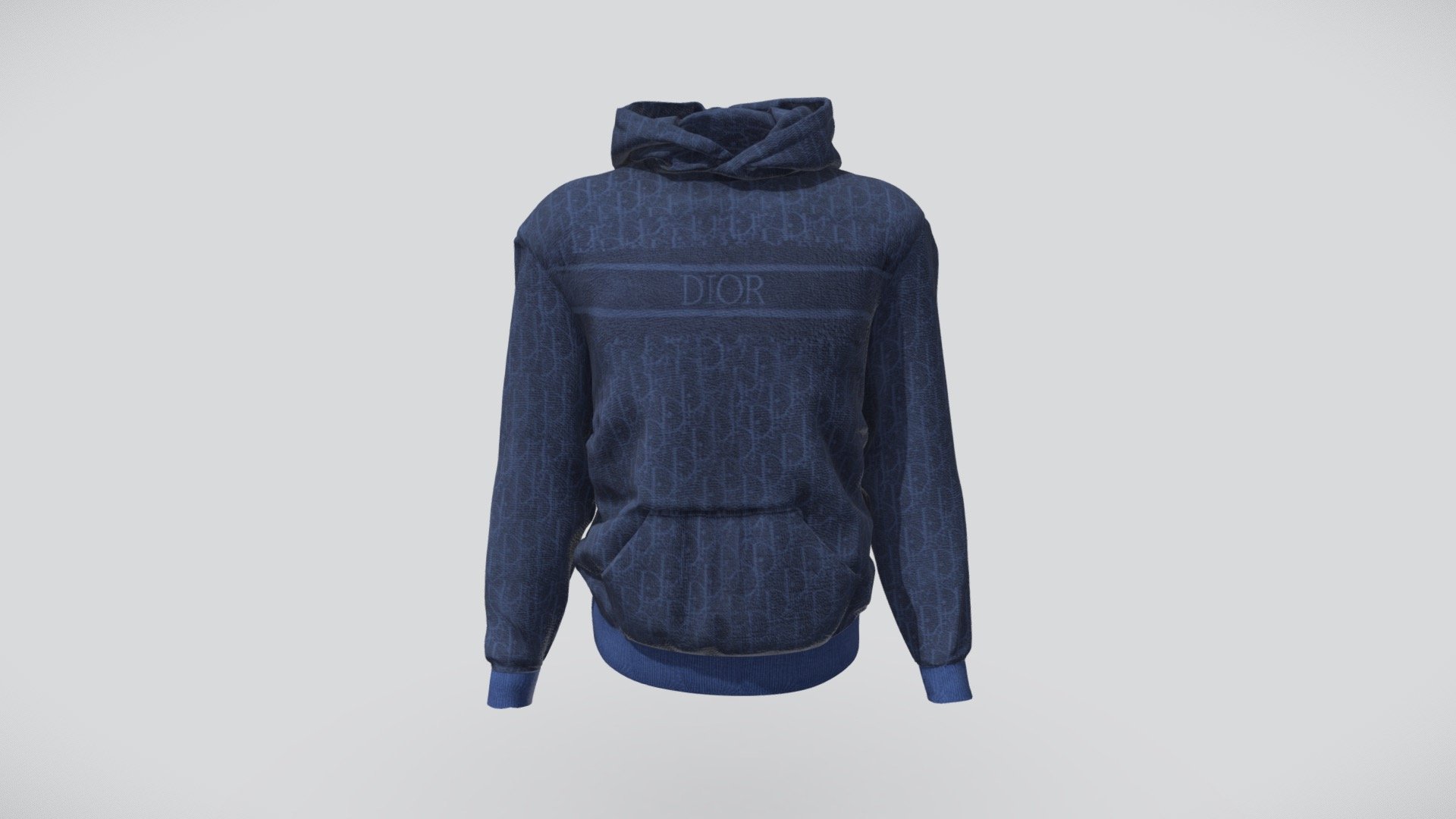 Dior Oblique Hoodie Blue Jacquard Cotton