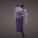 female fantasy elven healer outfit 3d model