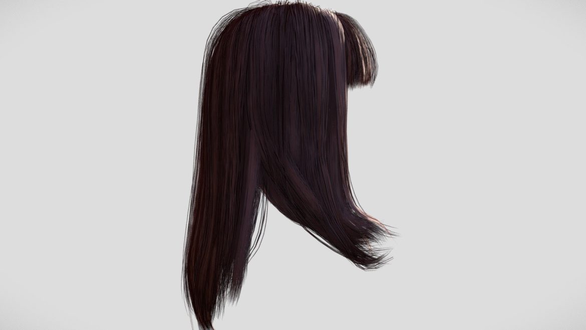 female hair 003 3d model