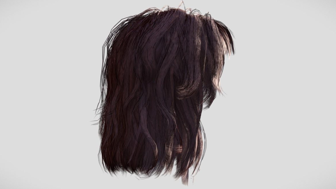 female hair 004 3d model