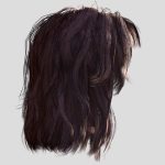 female hair 004 3d model
