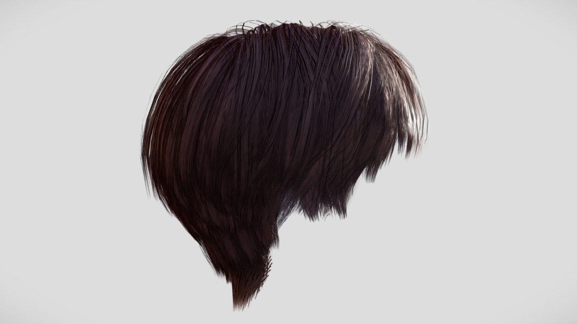 female hair 005 3d model
