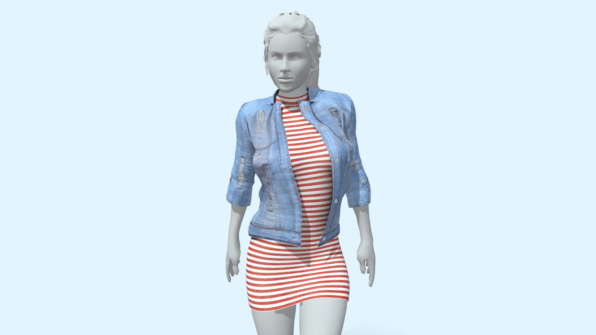 Female Outfit with Denim Jacket