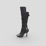 Female Sexy Black High Heel Boots With Straps