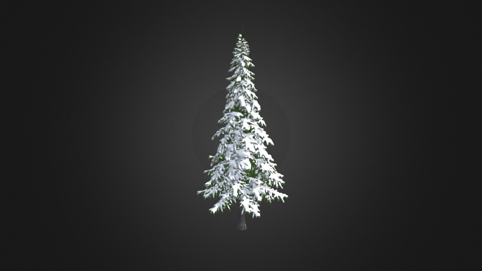 Fir Tree with Snow 3D Model 7m