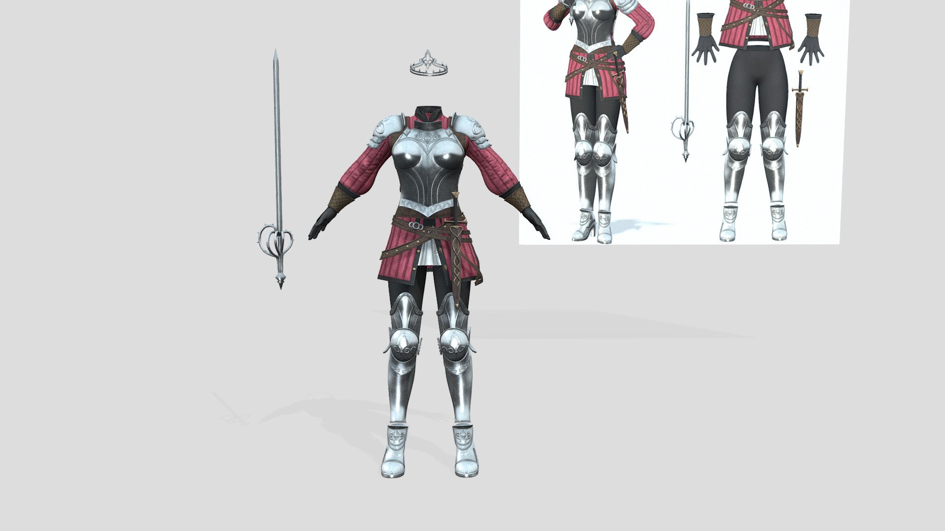 Full Female Medieval Knights Armour Suit