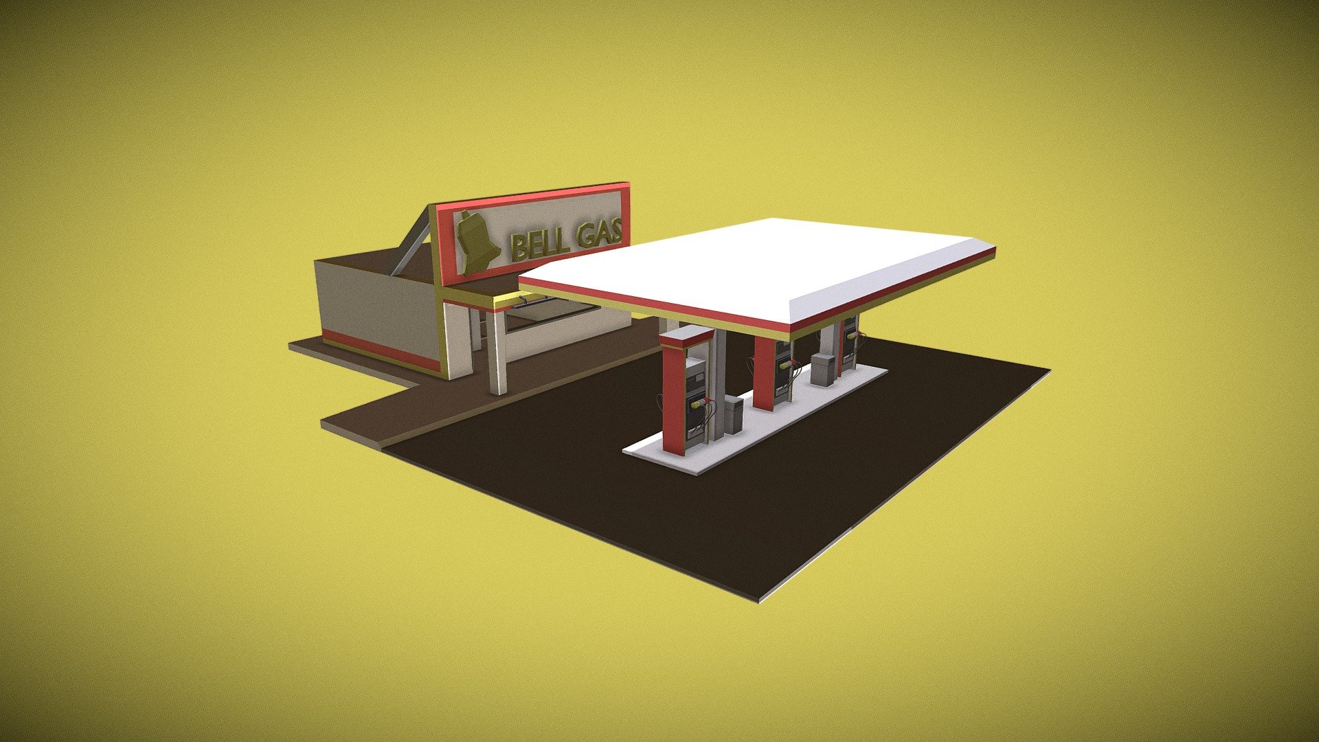 Gas Station (Low Poly)