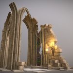 gothic tracery ruins 3d model