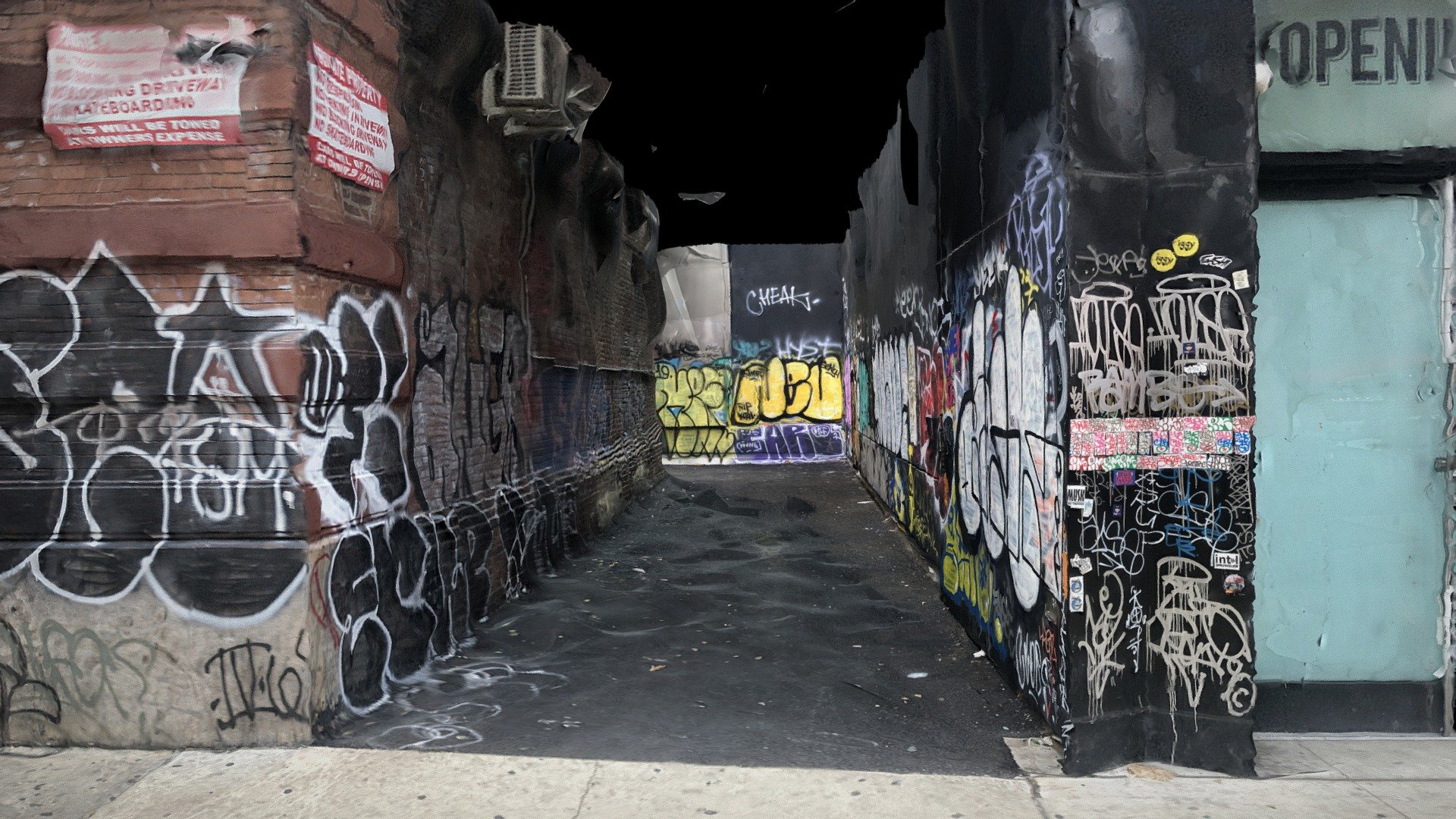 Graffiti street in New York