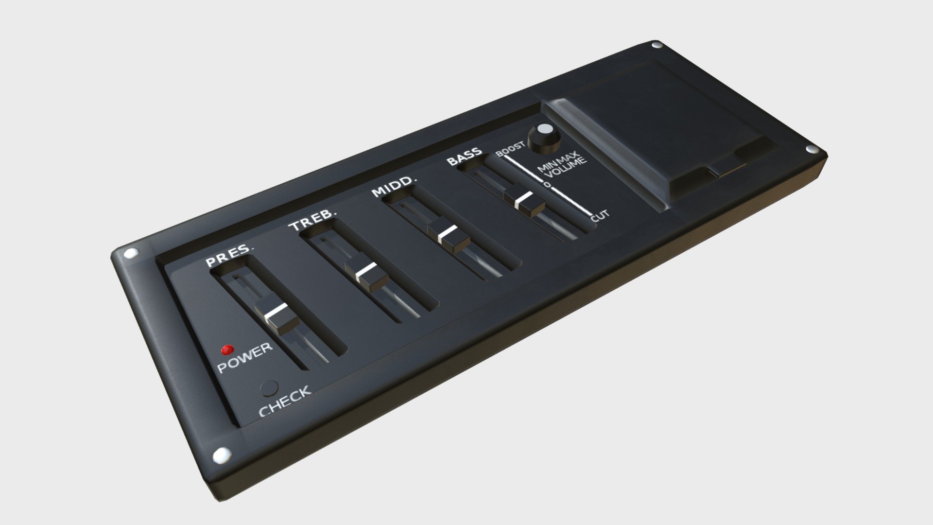 Guitar equalizer control panel