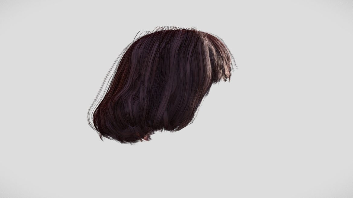 hair female 012 3d model