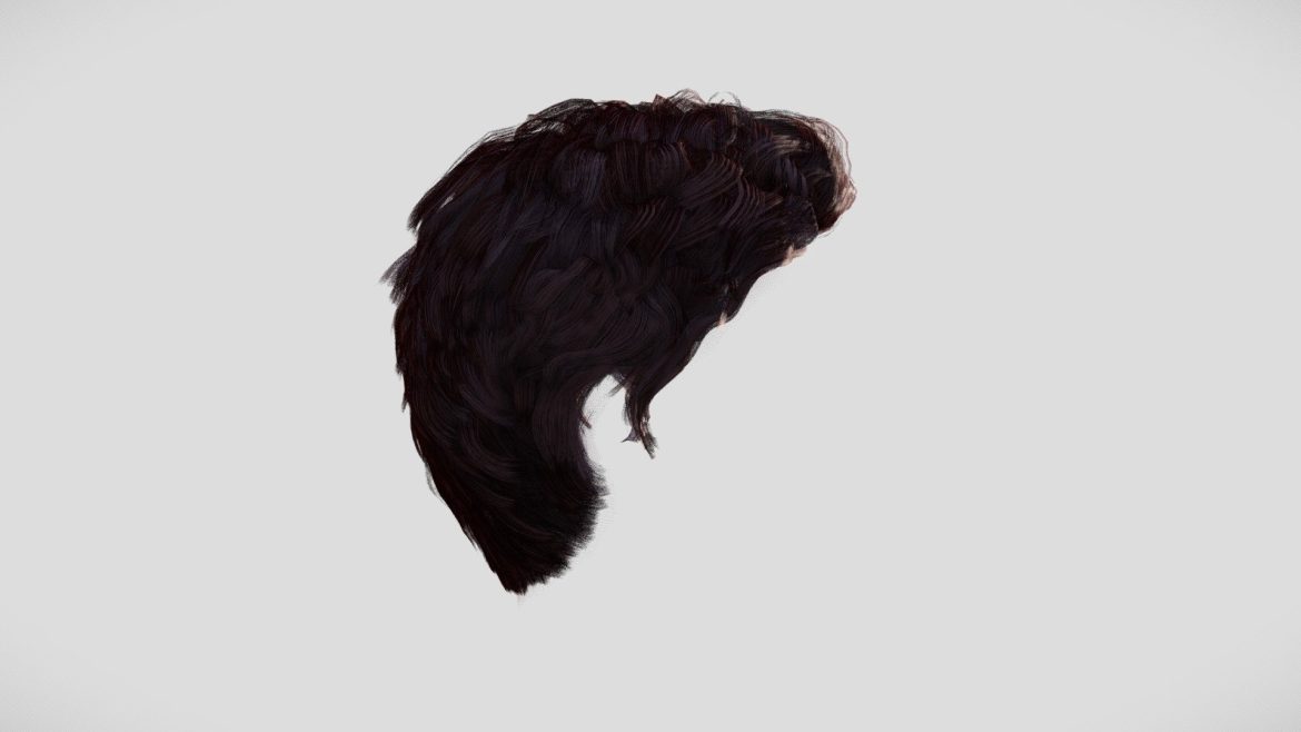 hair female 023 3d model