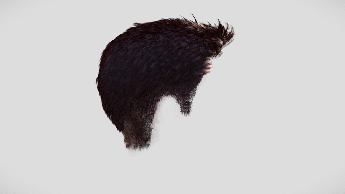 hair male 007 3d model