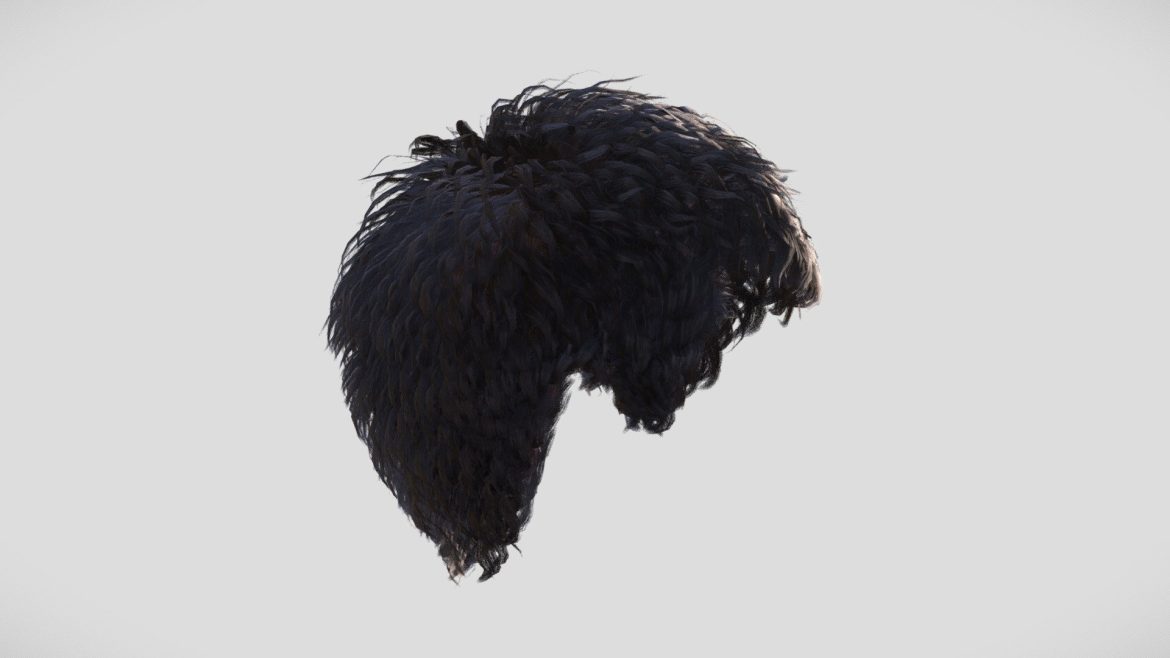 hair male 025 3d model