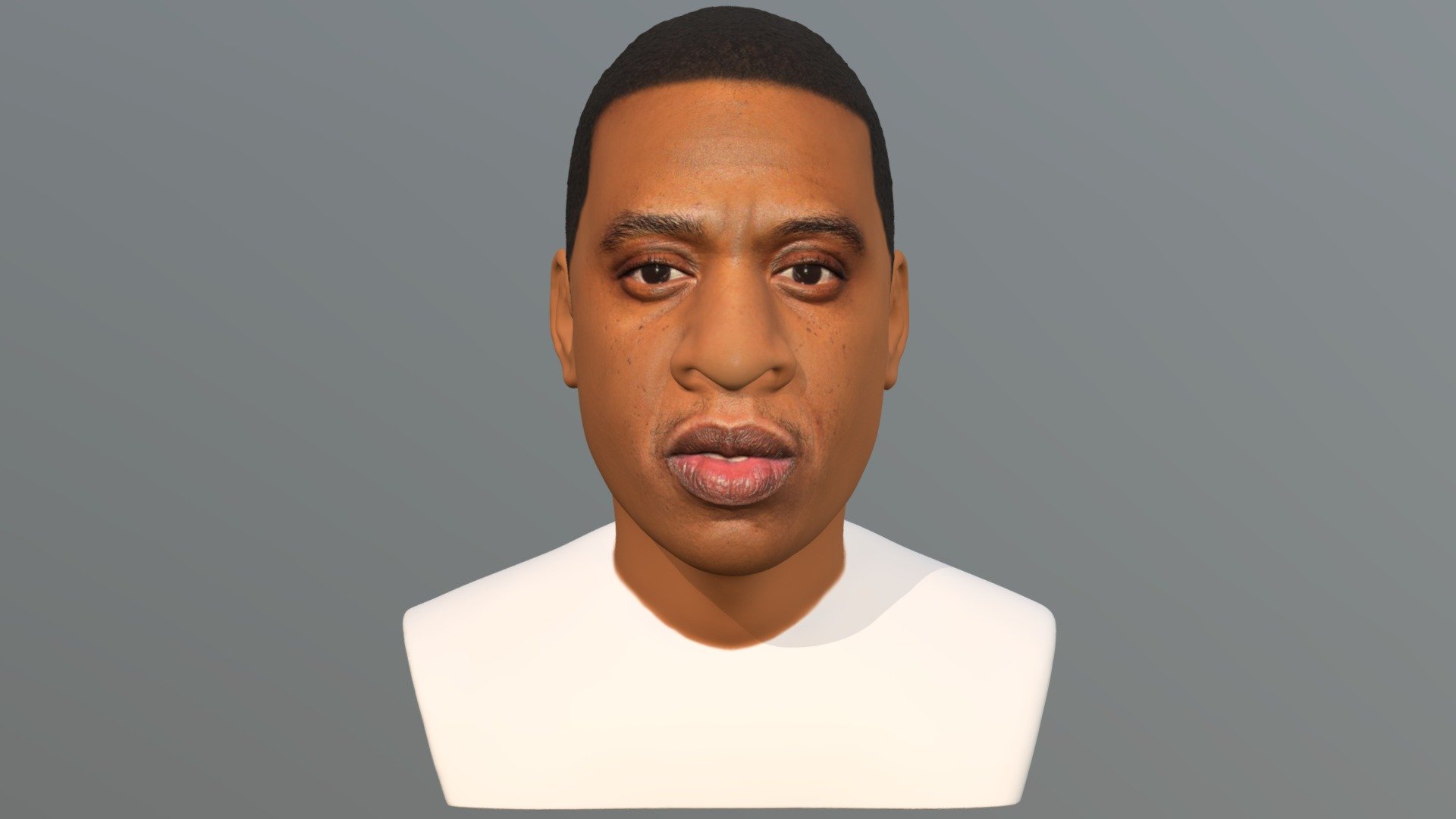Jay-Z bust for full color 3D printing