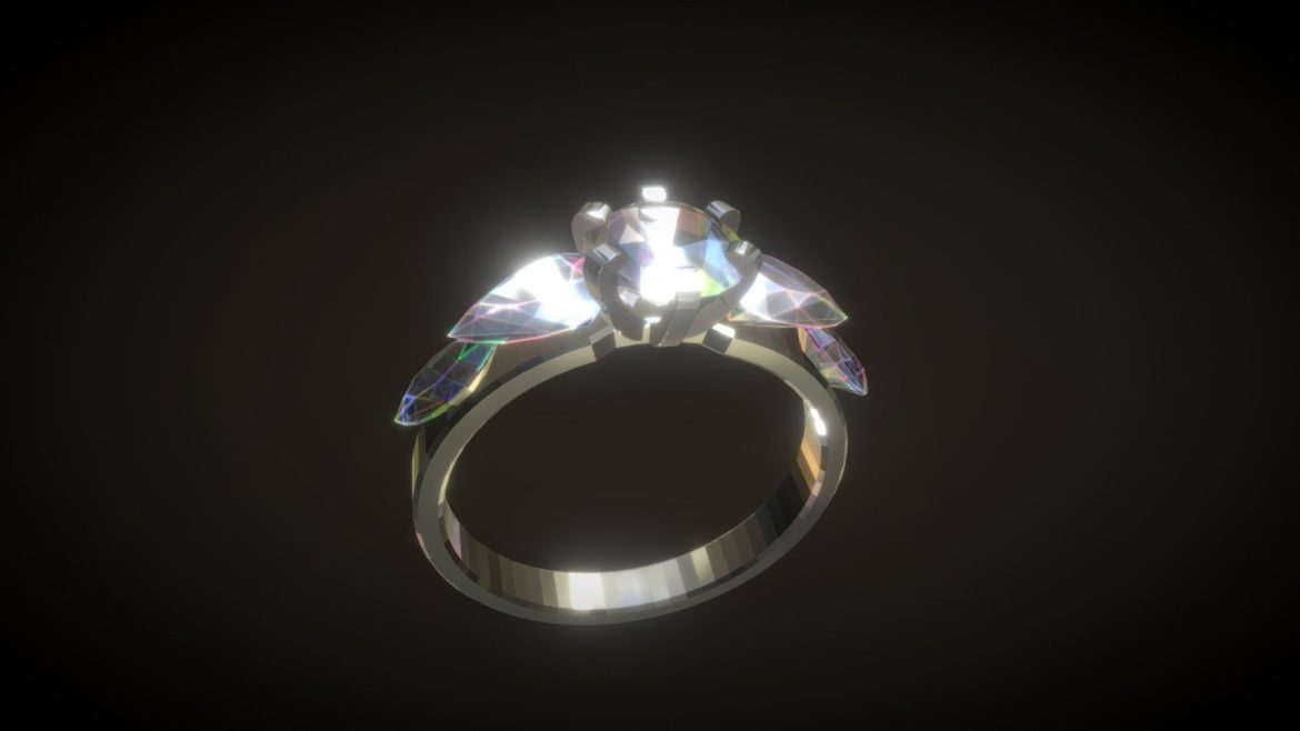 jewelery ring diamonds 3d model