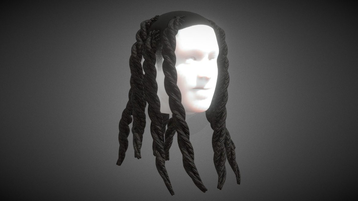 large braided dreads 3d model