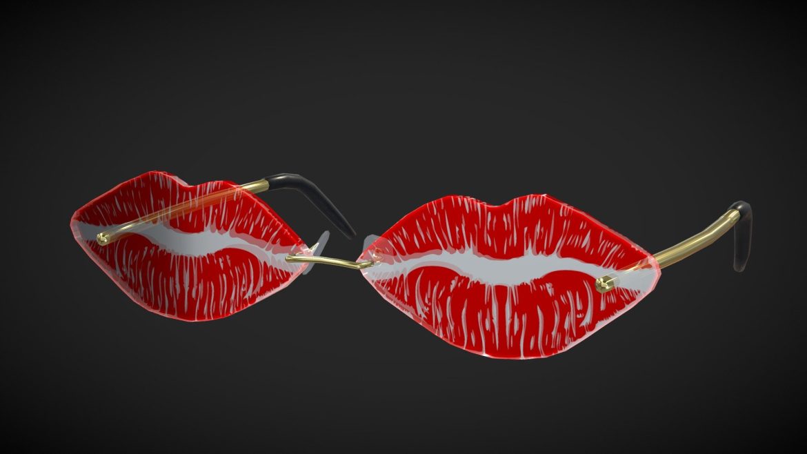 lips sunglasses 3d model