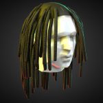 Long Dreads 3d Model - High-detail 3D model of long dreads in a classic style, suitable for character hair