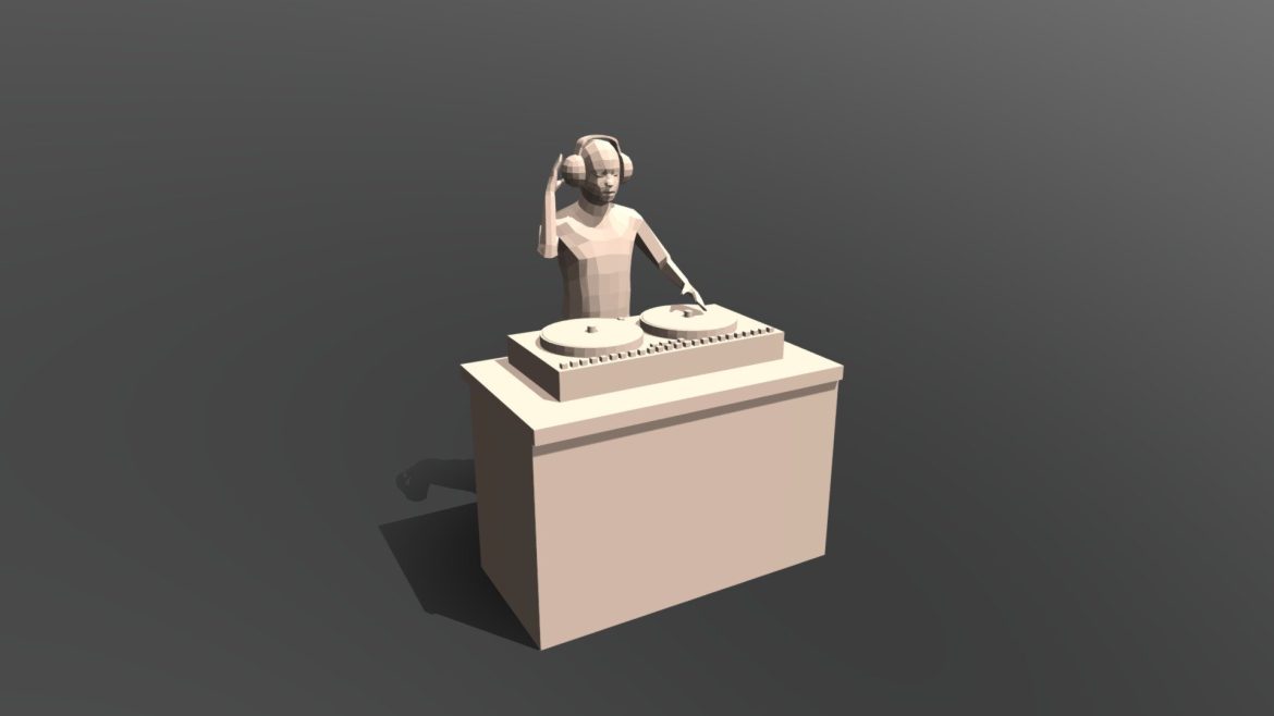 low poly dj kid 3d model