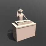 low poly dj kid 3d model