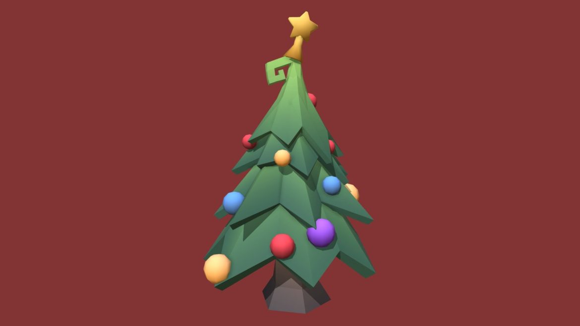 low poly tree christmas tree 3d model