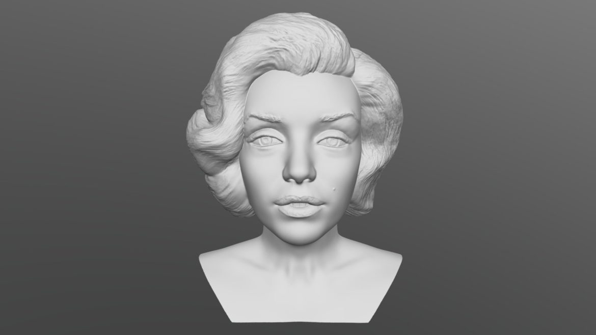 marilyn monroe bust for 3d printing 3d model