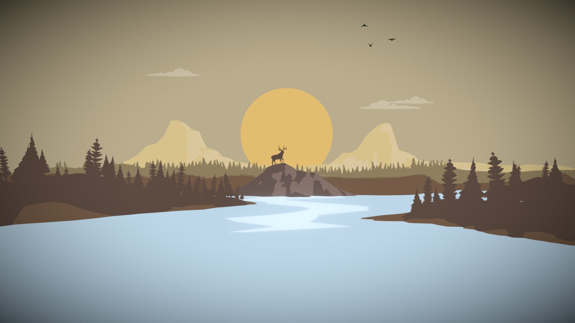 Minimalist Style Deer