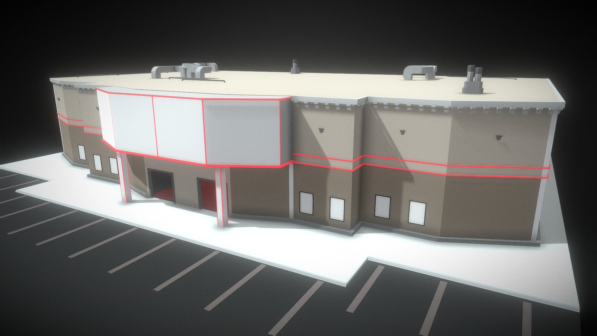 Movie Theatre (Low Poly Style)