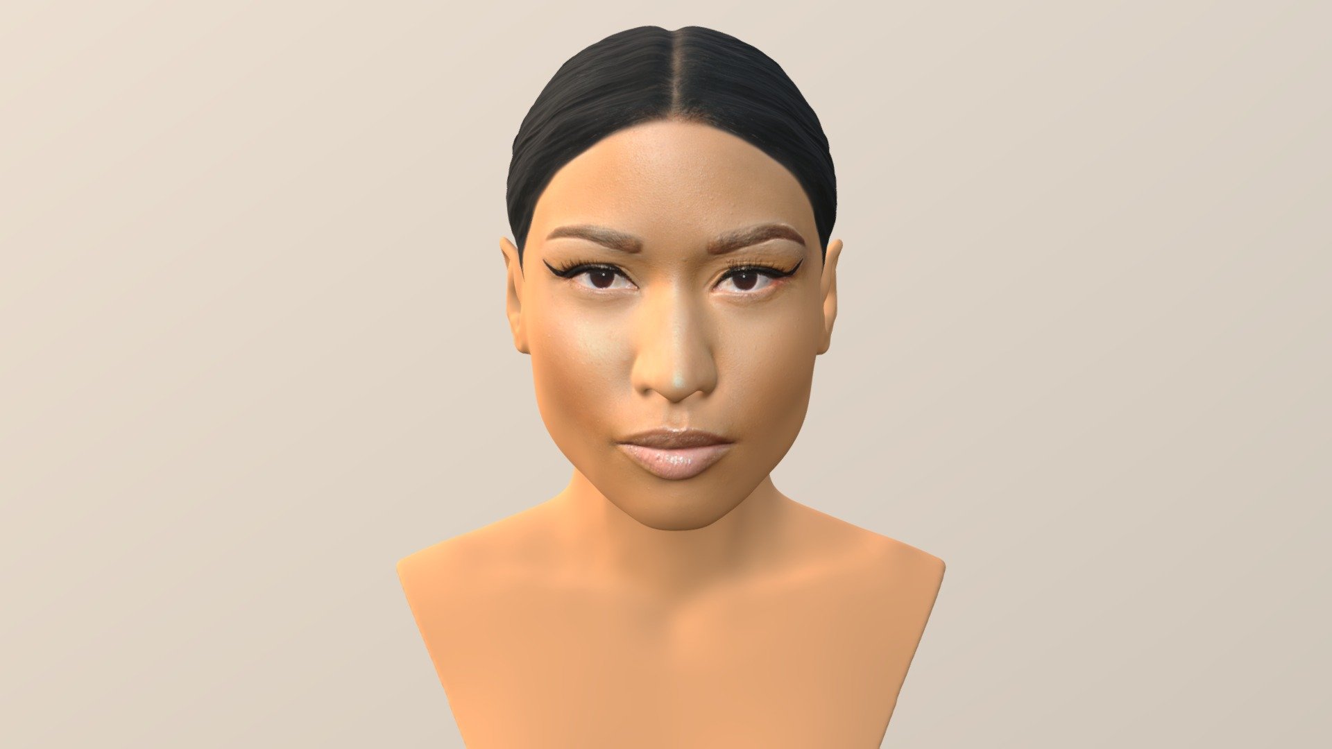 Nicki Minaj bust for full color 3D printing