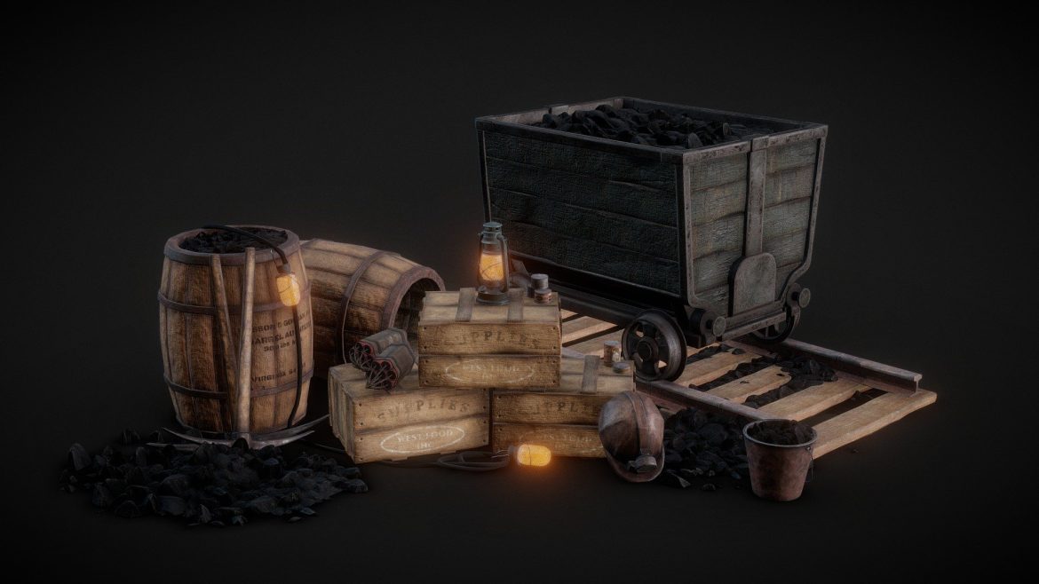 old mine assets 3d model