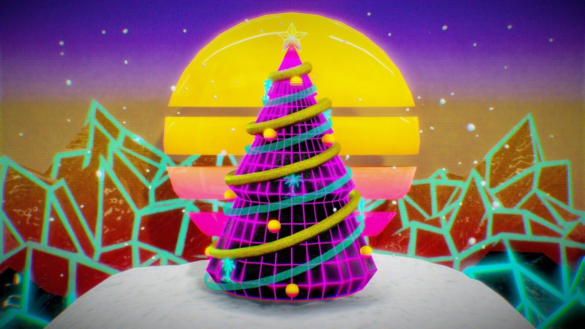 outrun christmas tree 3d model