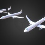 Plane (with destroyed version) (Low Poly Style)