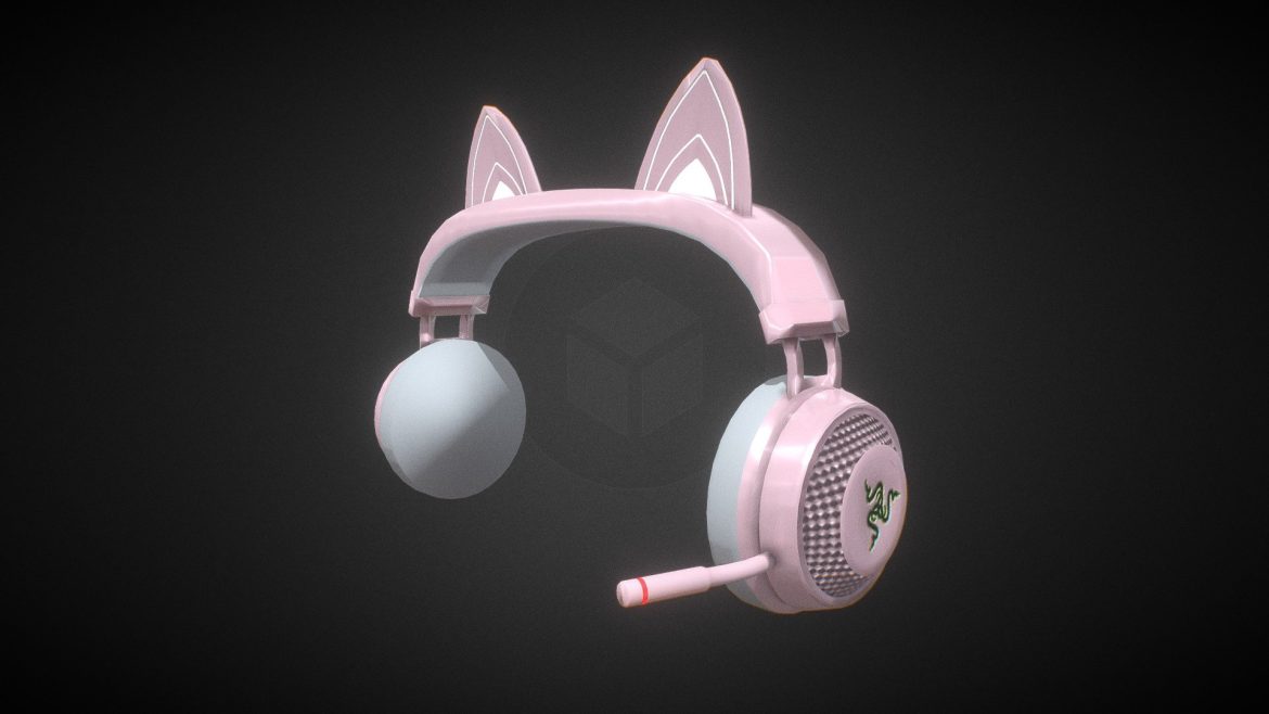 razer kraken kitty ear headphones 3d model