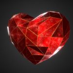 red crystal heart 3d model