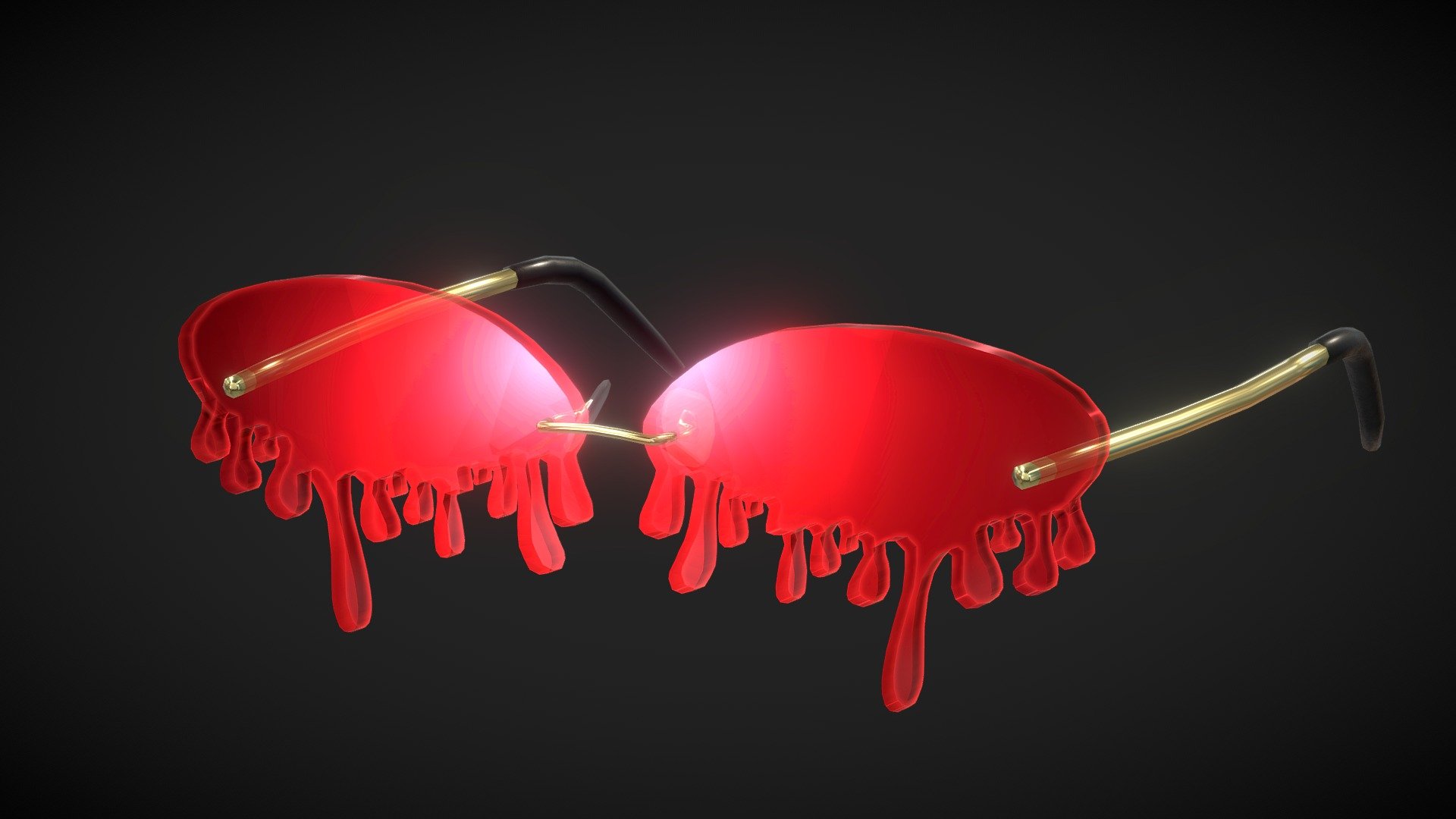 Red Rimless Sunglasses