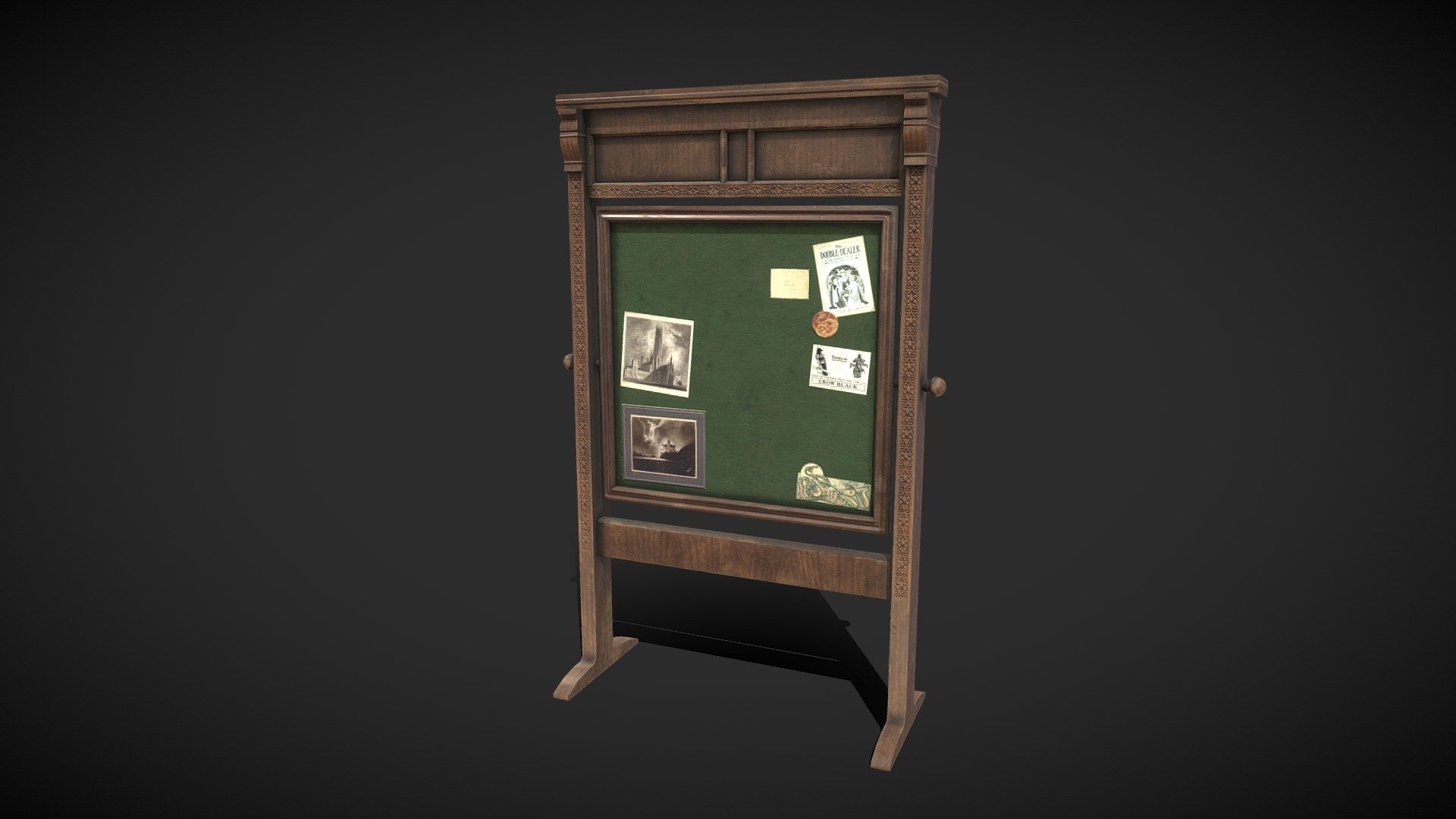 Reversible Vintage Board / Chalkboard – low poly