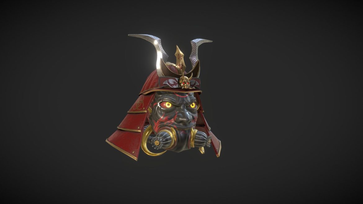 samurai gas mask 3d model
