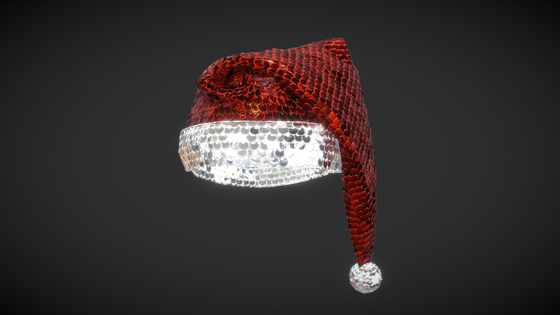 Sequin Santa Claus Hat – low poly