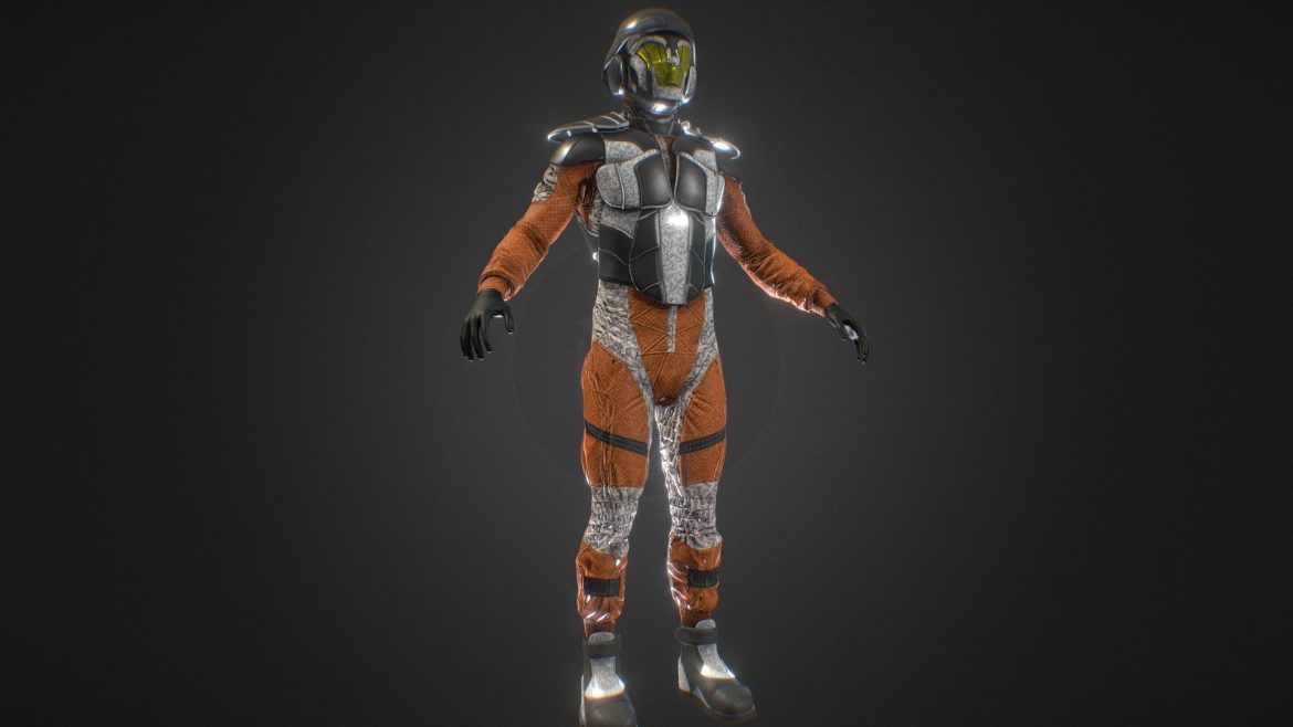 Space Marine Costume 3d Model - Space marine costume 3d model featuring battle-damaged low-poly armor with 4k textures.