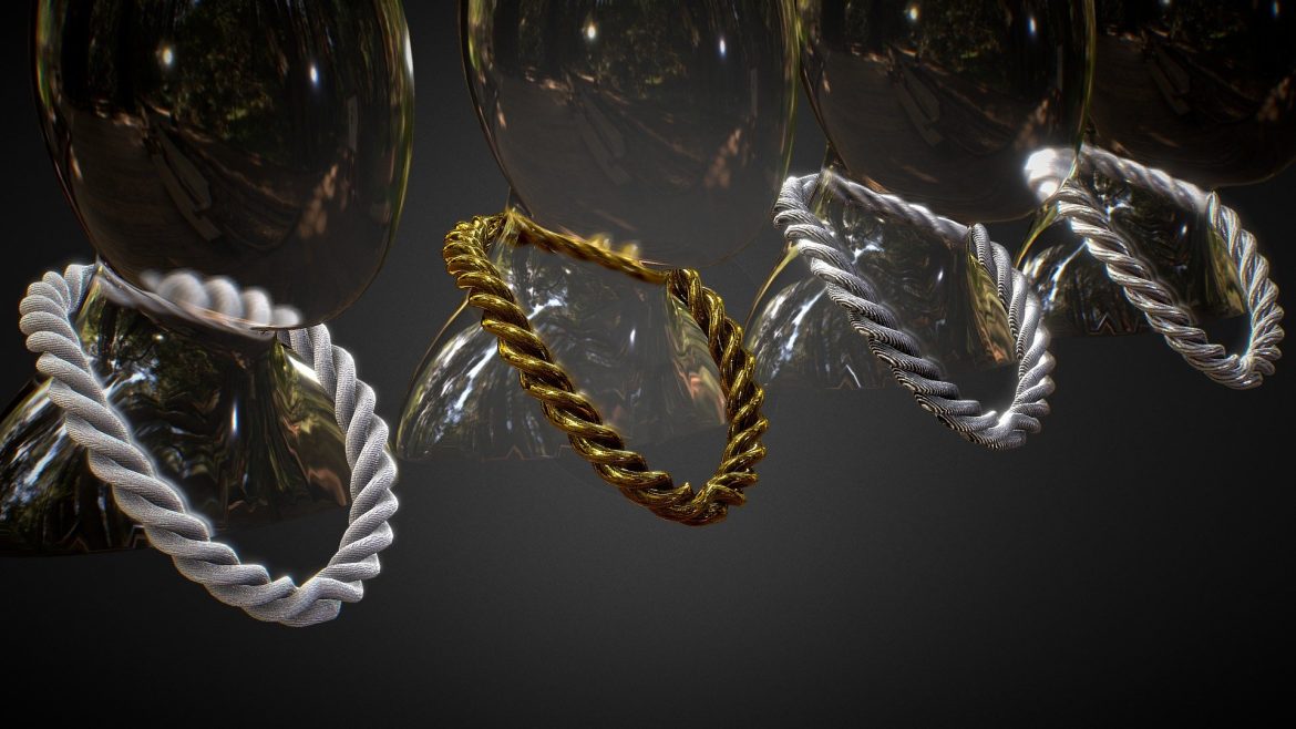 spiral chains set of 4 3d model