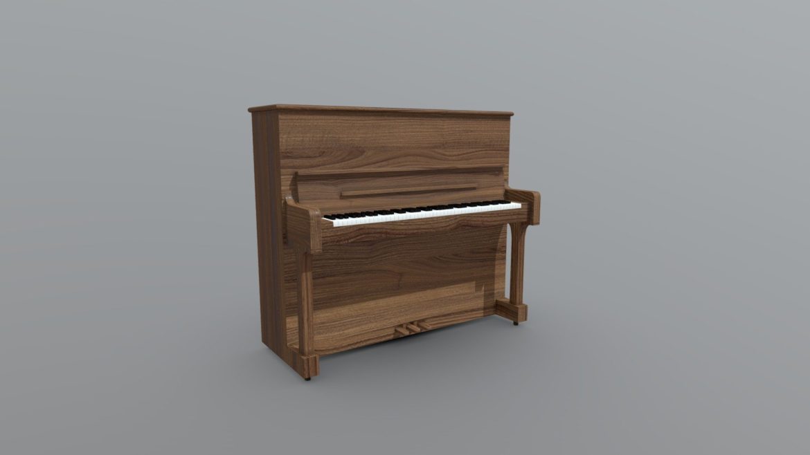 steinway upright piano model k 3d model
